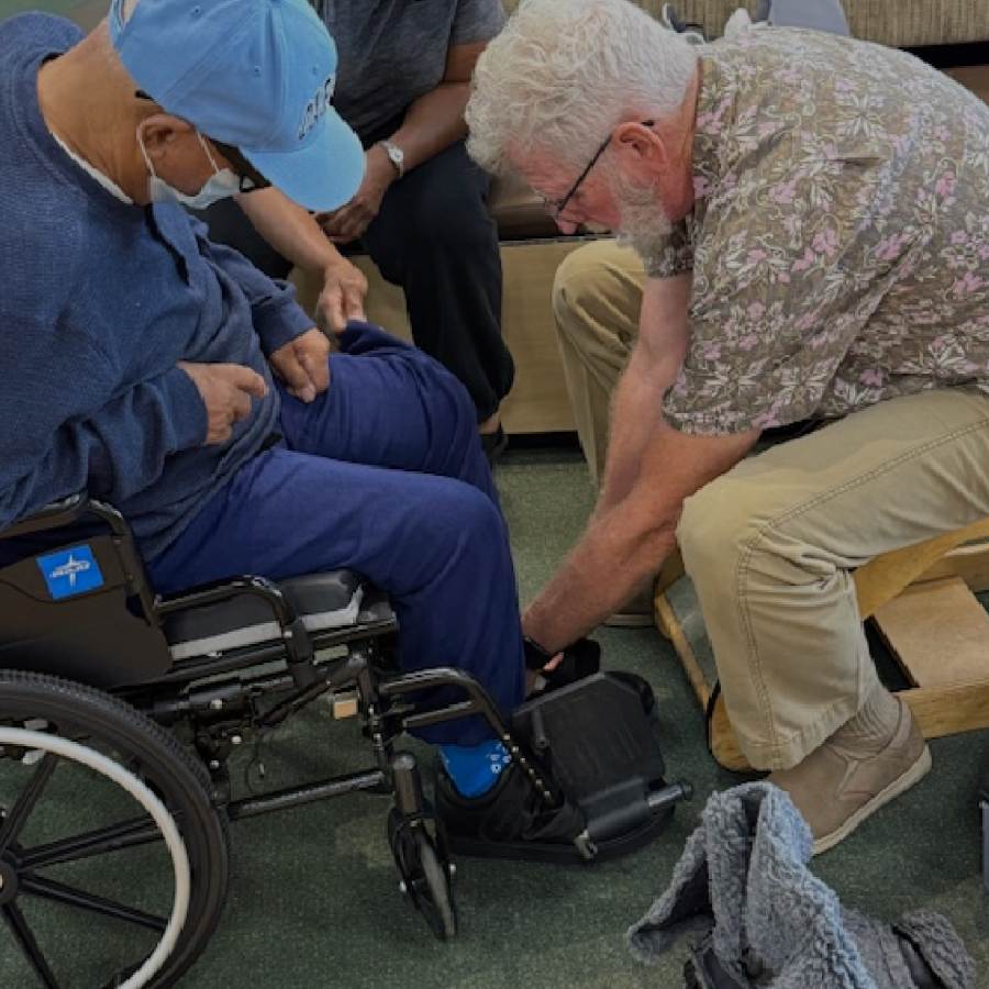 Shoe fitting for disabled individual